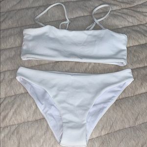 white ribbed bikini